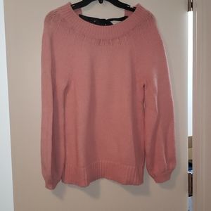 LOFT pink back bow sweater (worn once)